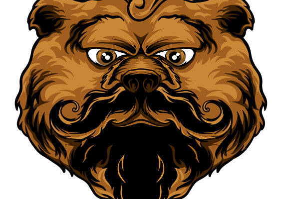 怒气冲冲的狗头印花素材，适用于服装裁片设计