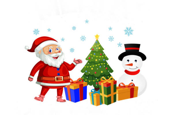 圣诞老人与雪人：服装印花素材的完美选择