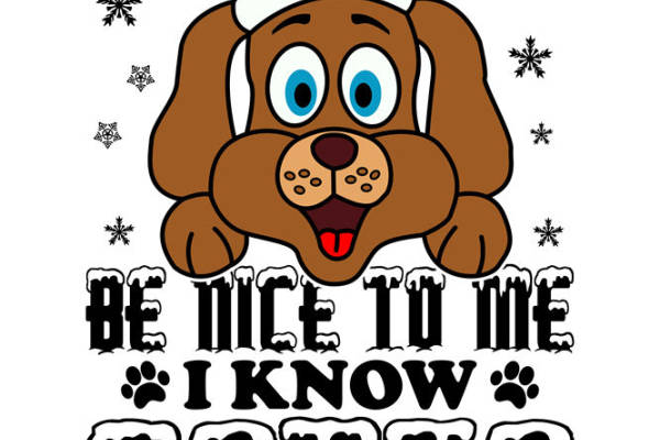 圣诞萌宠印花:可爱狗狗圣诞帽图案服装印花