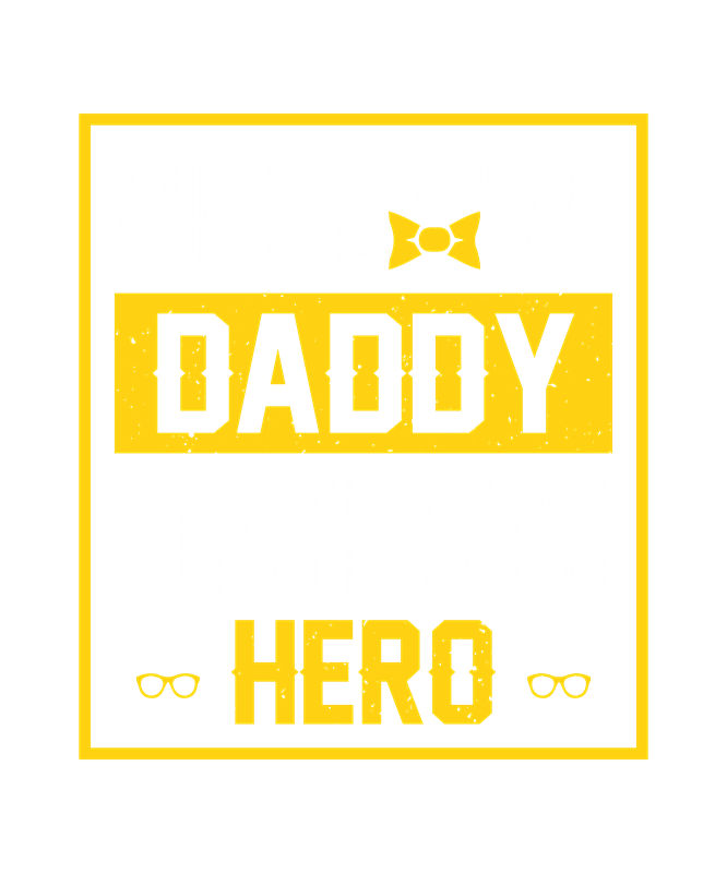 复古黄色方框“DADDY HERO”服装印花裁片