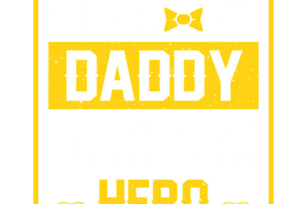 复古黄色方框“DADDY HERO”服装印花裁片