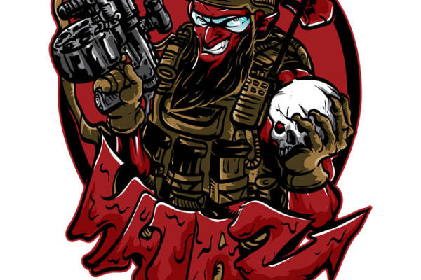 硬汉战士印花图案，打造个性服装裁片