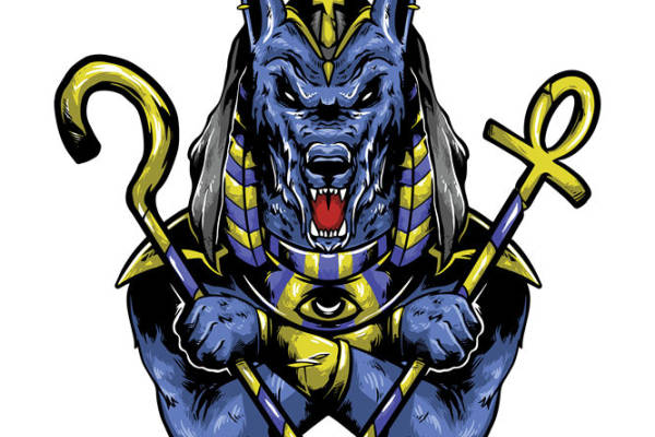 古埃及狼神图案裁片印花，打造个性服装