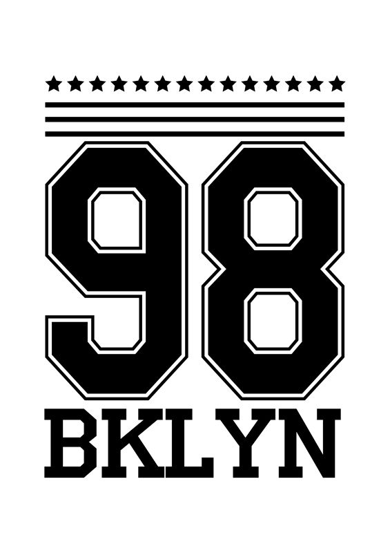 复古98年BKLYNYN图案服装印花裁片