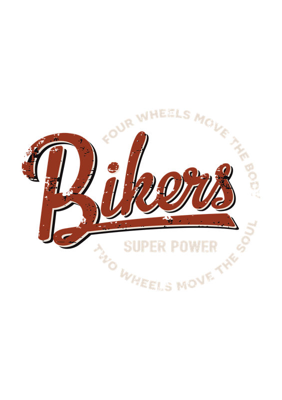 复古风“Bikers”服装印花图案，展现个性魅力