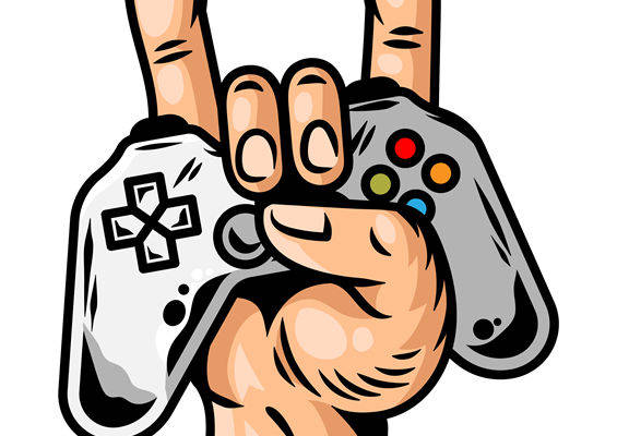 摇滚风格游戏手柄印花裁片，打造个性服装