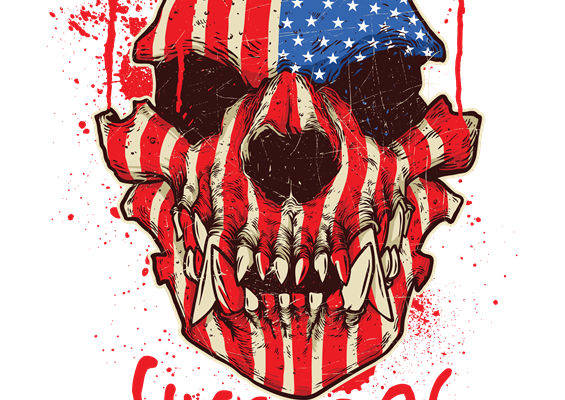 美国国旗骷髅头图案：服装印花裁片设计灵感