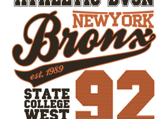 复古纽约布朗克斯运动队服装印花设计