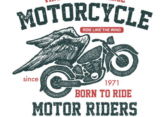 复古摩托车印花图案，打造个性服装设计