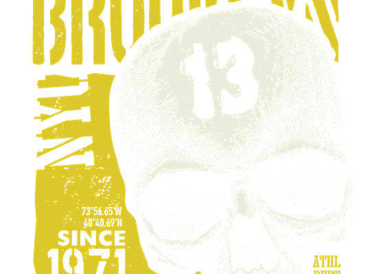 复古骷髅纹服装印花：1971年城市品牌设计