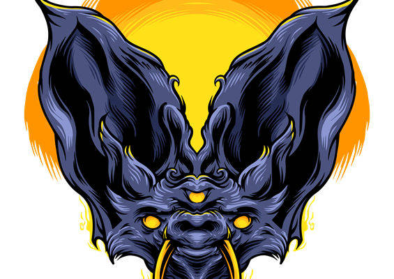暗黑风格恶魔头像裁片印花,点燃你的服装创意