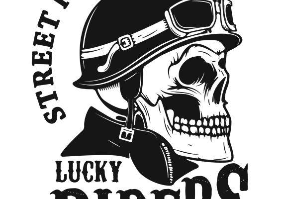 街头赛车俱乐部骷髅头盔印花设计，服装印花裁片首选