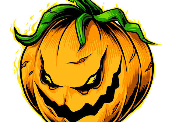 万圣节南瓜脸裁片印花设计，万圣节服装印花新选择