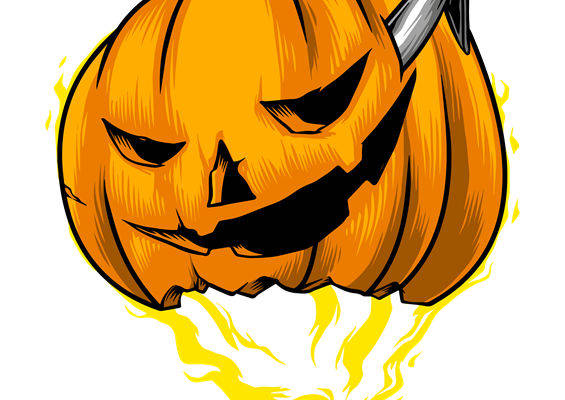 万圣节南瓜鬼脸裁片印花，服装印花新选择