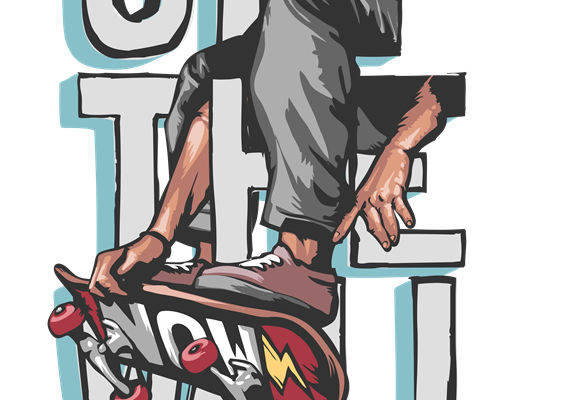 酷炫滑板少年印花图案，打造个性服装