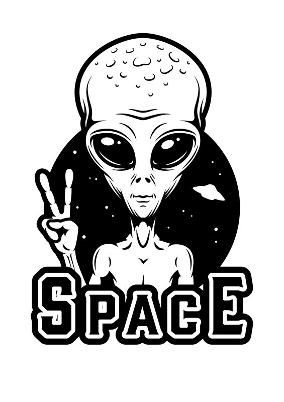 外星人和平手势裁片印花，打造个性服装