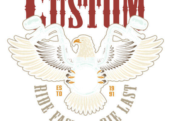 美国鹰头图案裁片印花，打造个性服装