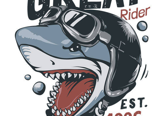 鲨鱼头盔印花图案：时尚潮流服装印花设计