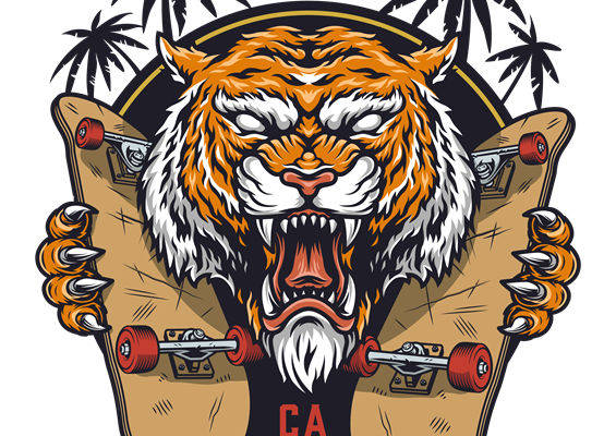 老虎头像裁片印花：街头潮流服装印花新选择