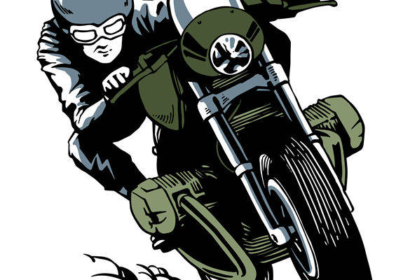 复古机车风裁片印花：个性街头风服装印花