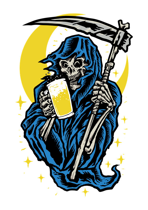 死亡之神啤酒印花：服装印花裁片设计灵感