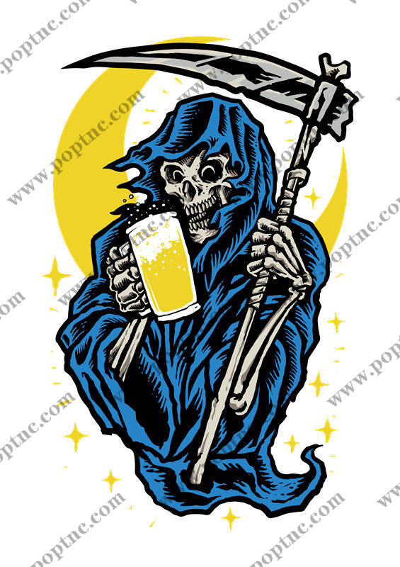 死亡之神啤酒印花:服装印花裁片设计灵感