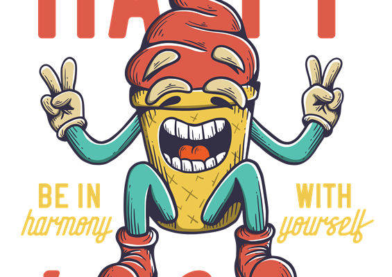 裁片印花：复古冰淇淋图案，打造个性服装