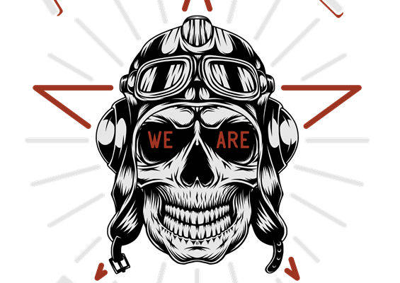 酷炫头盔骷髅图案，打造个性服装印花