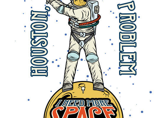 太空探险者裁片印花：独特宇航员图案服装印花