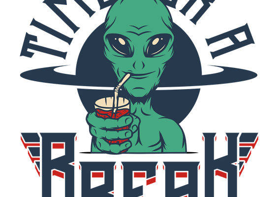 外星人喝饮料印花图案，创意服装印花素材