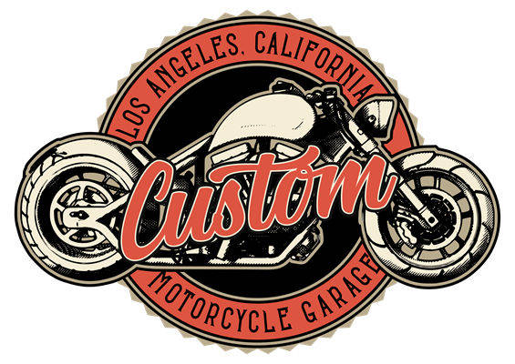 复古摩托车图案裁片印花，打造个性服装