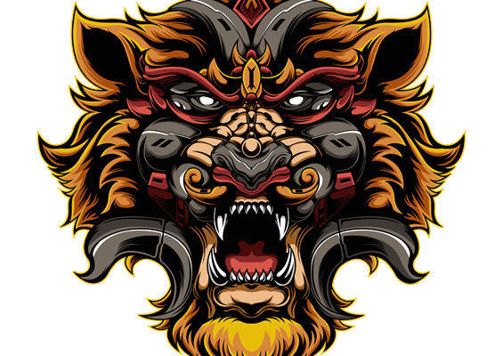 狂野兽面纹样裁片印花，打造个性服装