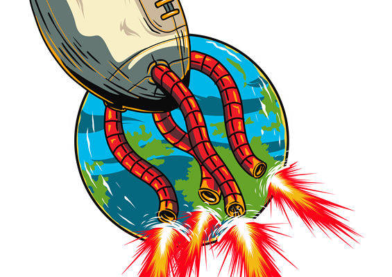 火箭足球地球纹理印花：独特创意服装印花裁片