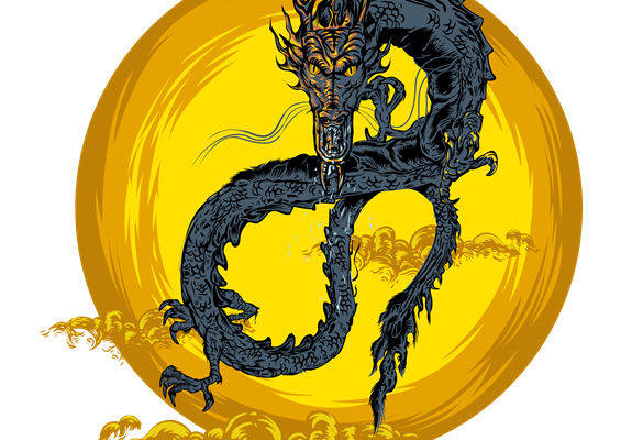 龙形裁片印花：神秘东方元素服装印花