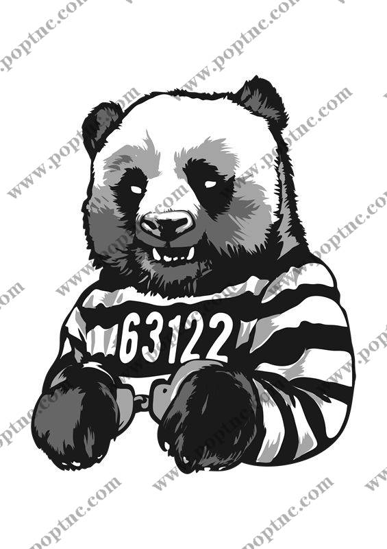 熊猫囚犯印花:创意服装印花图案