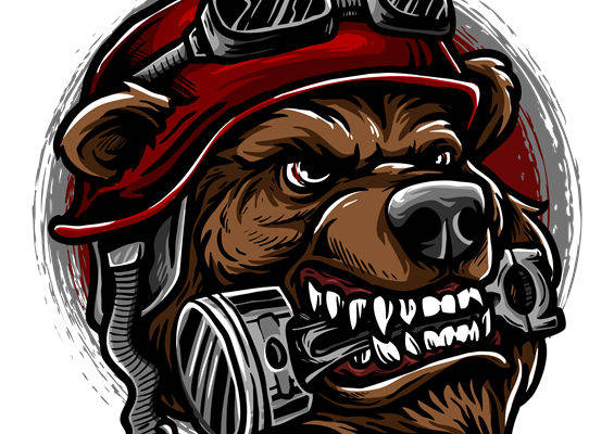 熊头盔印花图案：服装印花裁片设计灵感