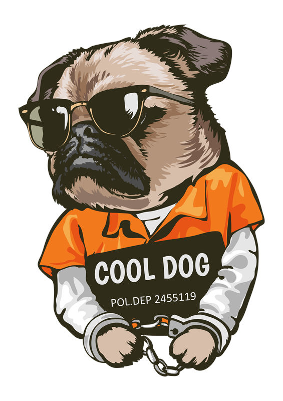 酷狗警犬裁片印花：个性街头风服装印花