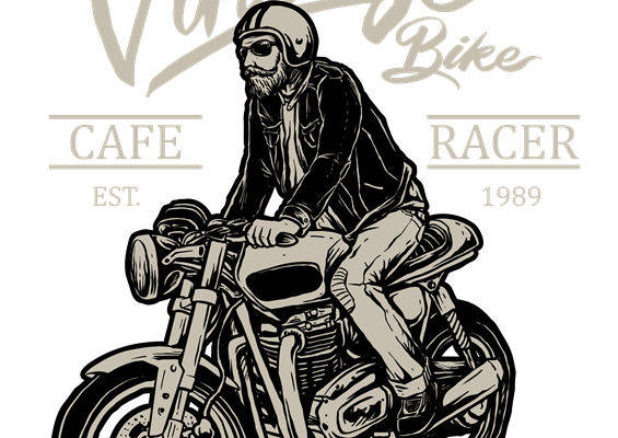 复古摩托车手图案：服装印花裁片设计灵感