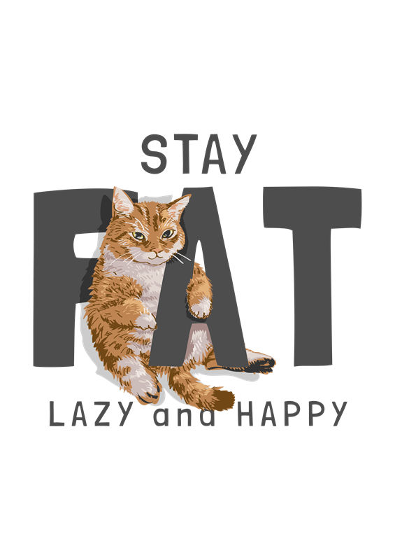 轻松自在，慵懒生活——猫咪图案服装印花素材