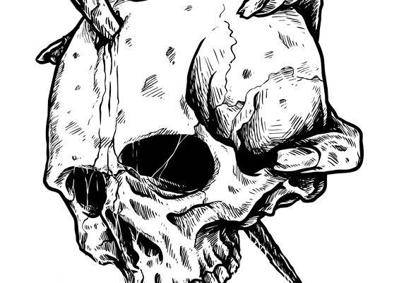 暗黑风格骷髅头印花：服装印花新选择