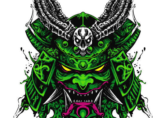 暗黑鬼神纹身图案，服装印花裁片设计灵感