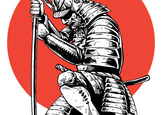 传统武士纹样裁片印花，打造个性服装