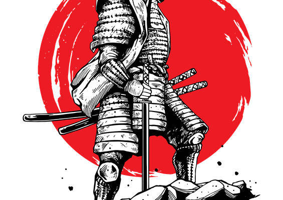 传统武士纹样裁片印花，打造个性服装