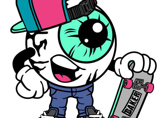 酷炫滑板少年裁片印花，时尚街头风服装印花素材