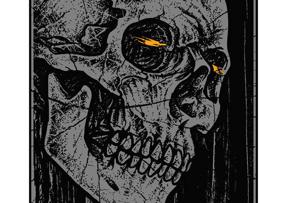 暗黑风格骷髅头裁片印花，打造独特服装设计