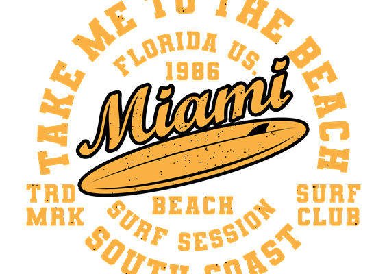 复古风冲浪板图案服装印花素材