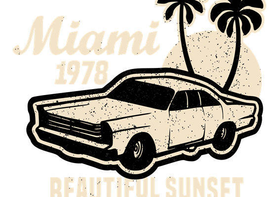 复古迈阿密风情裁片印花，打造个性服装