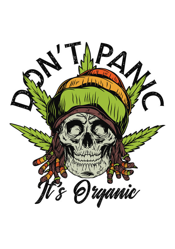 骷髅头与大麻叶：时尚个性服装印花裁片