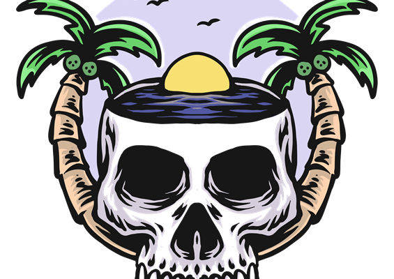 热带风情骷髅头裁片印花，打造个性服装