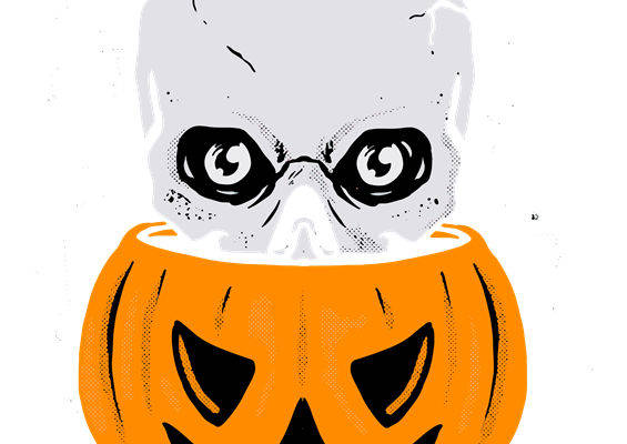 万圣节骷髅南瓜灯裁片印花，打造个性服装